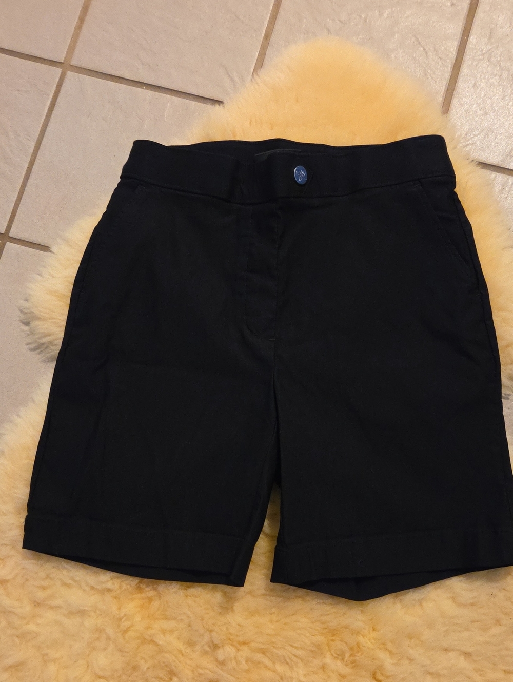 Rafaella Black Tailored Pull-On Bermuda Shorts